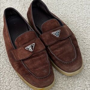 Men’s Prada Brown Suede Penny Loafers